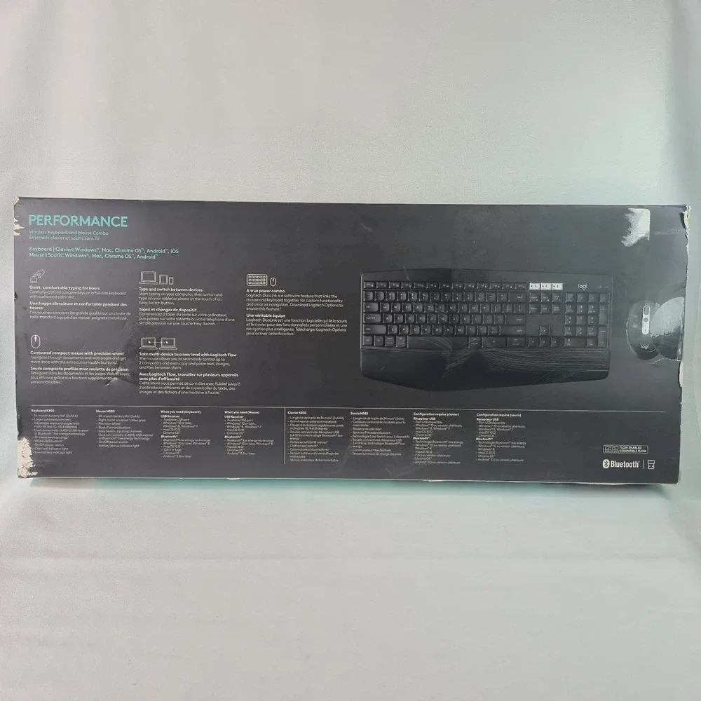 Logitech MK825 Wireless Keyboard/Mouse Combo Full-Size Keyboard Bluetooth Black